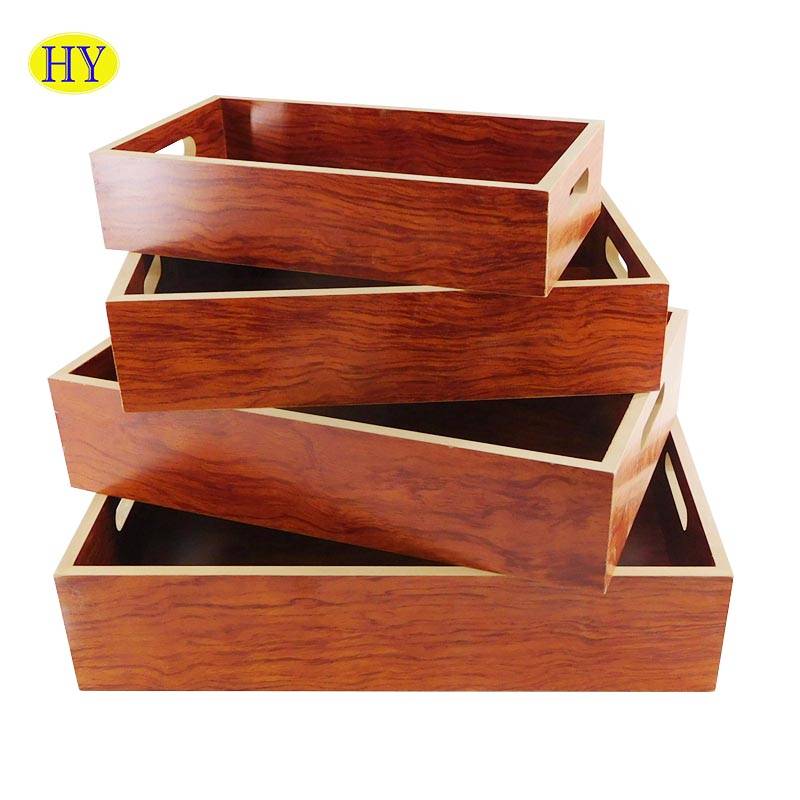 Wholesale Custom Eco-Friendly MDF With Oak  Veneer Wooden Tray