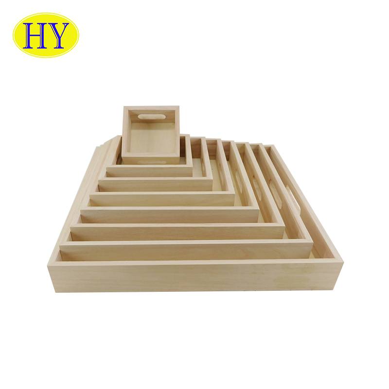 New Natural Unfinished Wholesale custom Wood Shapes Wooden Trays