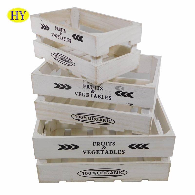 Wholesale Custom Wooden Storage Crate with printing logo