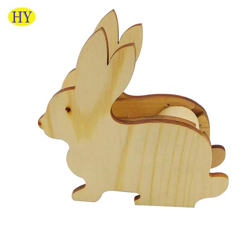 China Wholesale Wooden Block Alphabet Product Factory - Unfinished Custom Rabbit Shape Cheap Wooden  Tape Dispenser – Huiyang