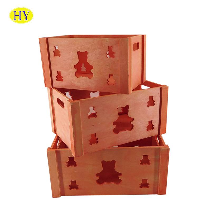Professional China - Elegant Style can holds up albums Natural vinyl record Storage wood Crate – Huiyang