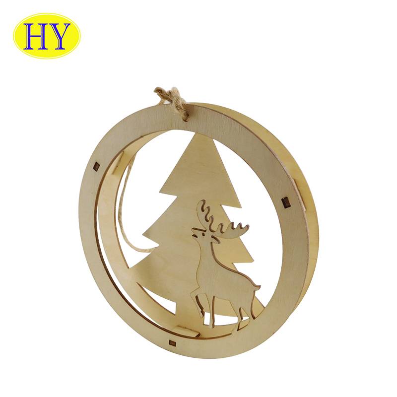 Best selling unfinished wooden crafts home ornaments christmas decoration
