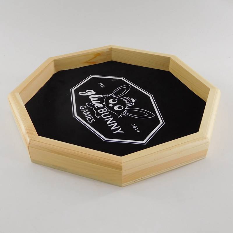 custom octagon shape natural pine wood tray for organizer