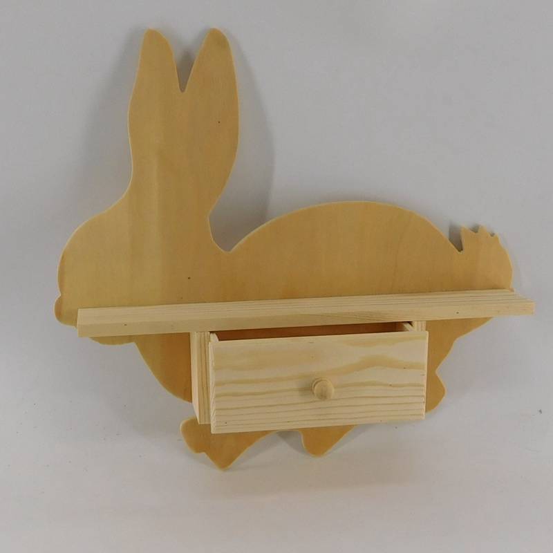 customized natural unfinished  wooden wall hanger with drawer wholesale