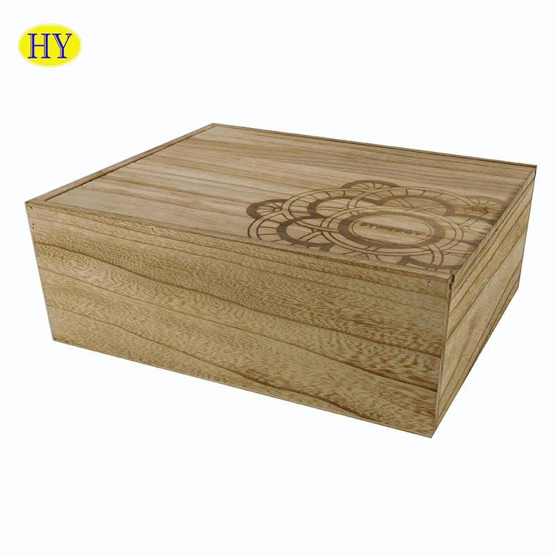 Renewable Design for Wooden Bread Boards - Wholesale Unfinished Custom Packing Box with sliding lid – Huiyang