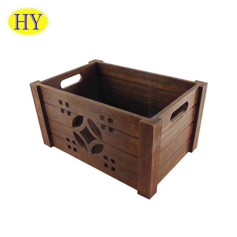 Handmade fruit box wooden vegetable crates wooden storage crate