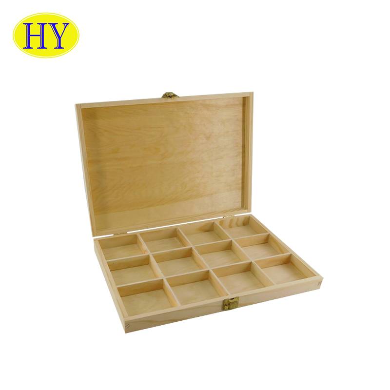 Wholesale customized wooden packaging box gift unfinished tea box