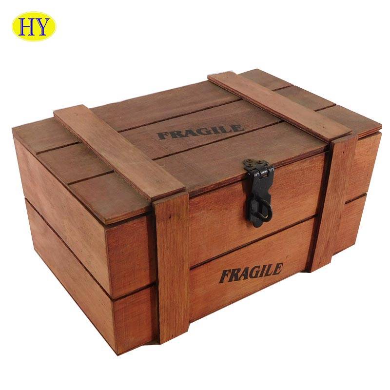 Big discounting Wooden Greek Letters - Vintage Custom Cheap  Wood Box with Lid – Huiyang