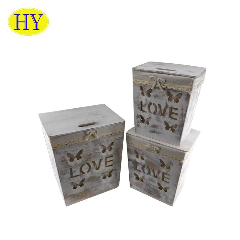 Hot-selling Essential Oil Storage Box - Wholesale Shabby Chic White Wooden Basket – Huiyang