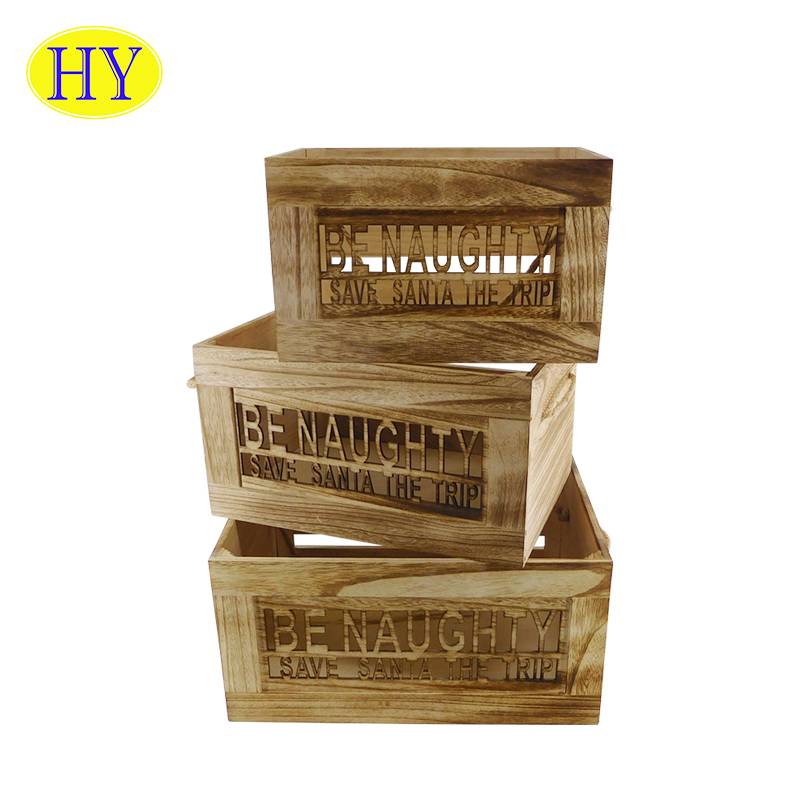 Hot sale Wooden Storage Box With Lid - Handmade Rustic Antique Rectangle Storage Vintage Wooden Boxes Crates – Huiyang