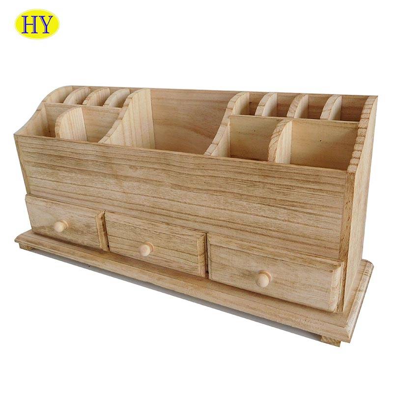 Wholesale Desktop Organizer Paulownia  Wood Cabinet Set