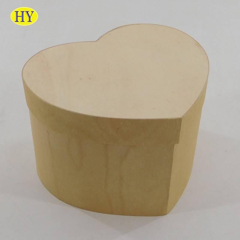 heart shape small natural unfinished wood jewelry boxes wholesale