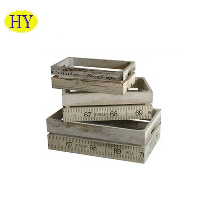 Reasonable price Wooden Packing Box - Creative white crate for decorative trays displayed in school store – Huiyang
