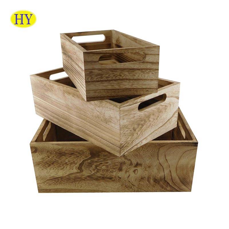 Burn Brown Colour Wooden Vegetable Tray Wood Tray
