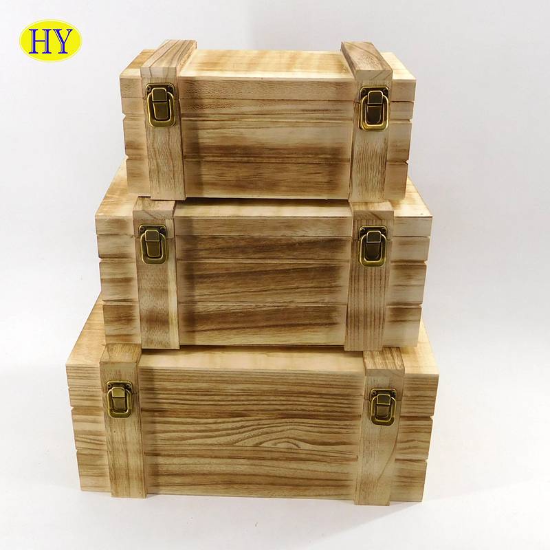 Factory Price Wooden Essential Oil Box - Custom light burnt new design wooden storage box wholesale – Huiyang