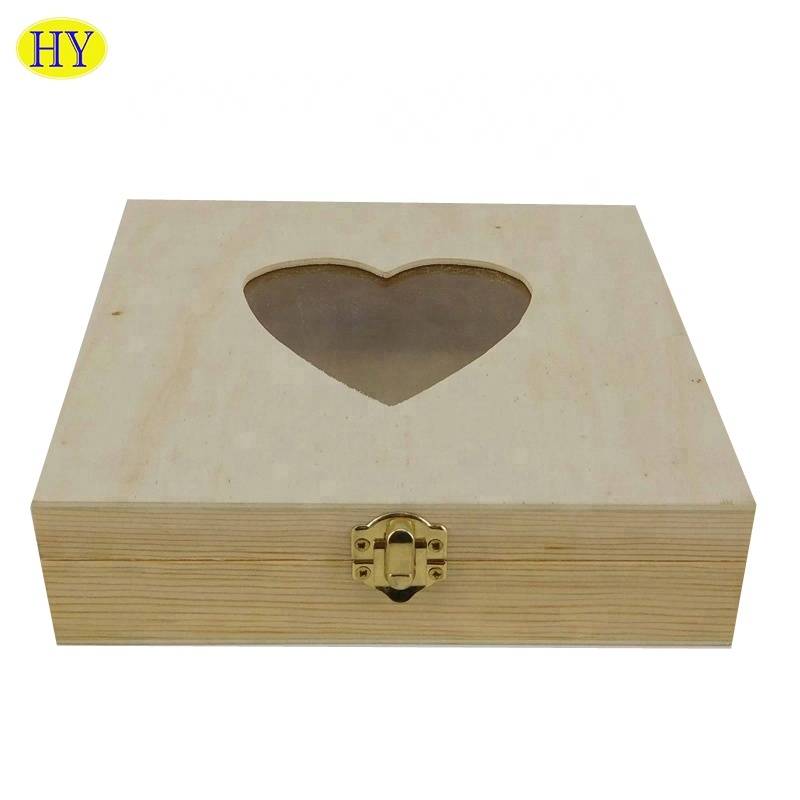 100% Original Factory Wooden Beer Caddy - Wholesale Custom New Design heart–shaped  Wooden  Box Packaging – Huiyang