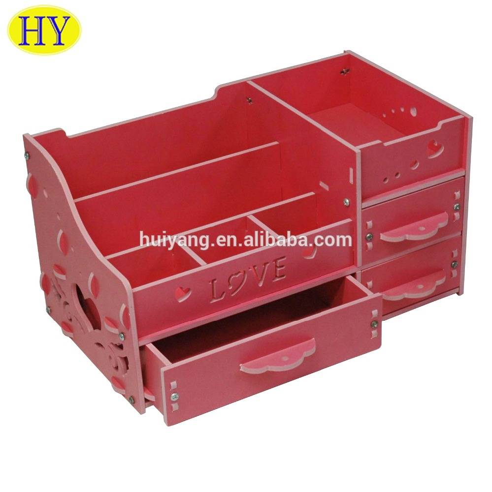 Wholesale Cosmetic Makeup Wooden Organizer With Drawers Stationery