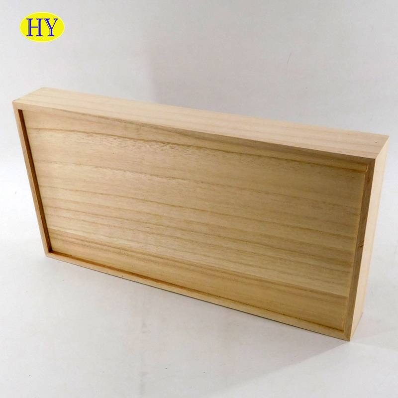 China Wholesale Wooden Serving Tray Manufacturers Suppliers - custom natural unfinished solid wood tray organizer wholesale – Huiyang