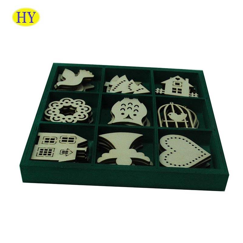 Low price for Antique Wooden Box - Unfinished carved small wood christmas decorations – Huiyang