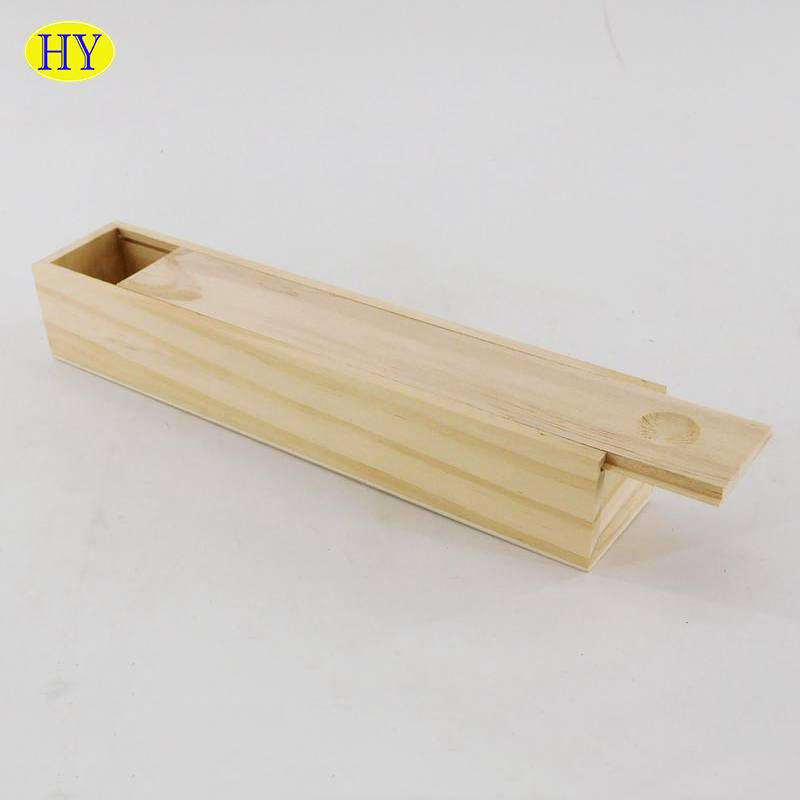 cheap natural unfinished wooden pen gift box wholesale