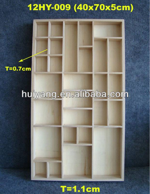 natural unfinished compartment wood tray wholesale