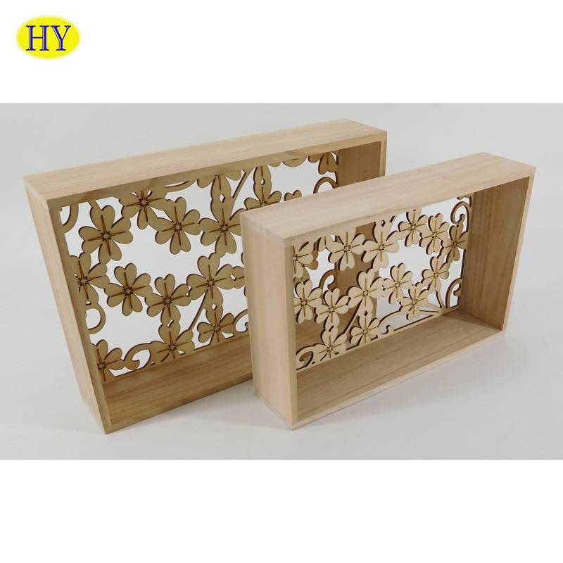 Cheap Discount Wooden Serving Tray Manufacturers Suppliers - Custom Natural Unfinished Decorated Wooden Tray – Huiyang