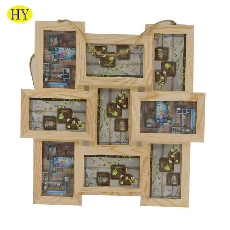 Wall Hanging Multi Wood Photo Frame for Home Decoration