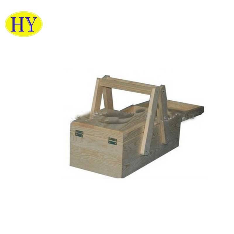 Manufacturer of Wooden Ring Box Wedding - FSC wholesale unfinished pine wood folding sewing Box – Huiyang