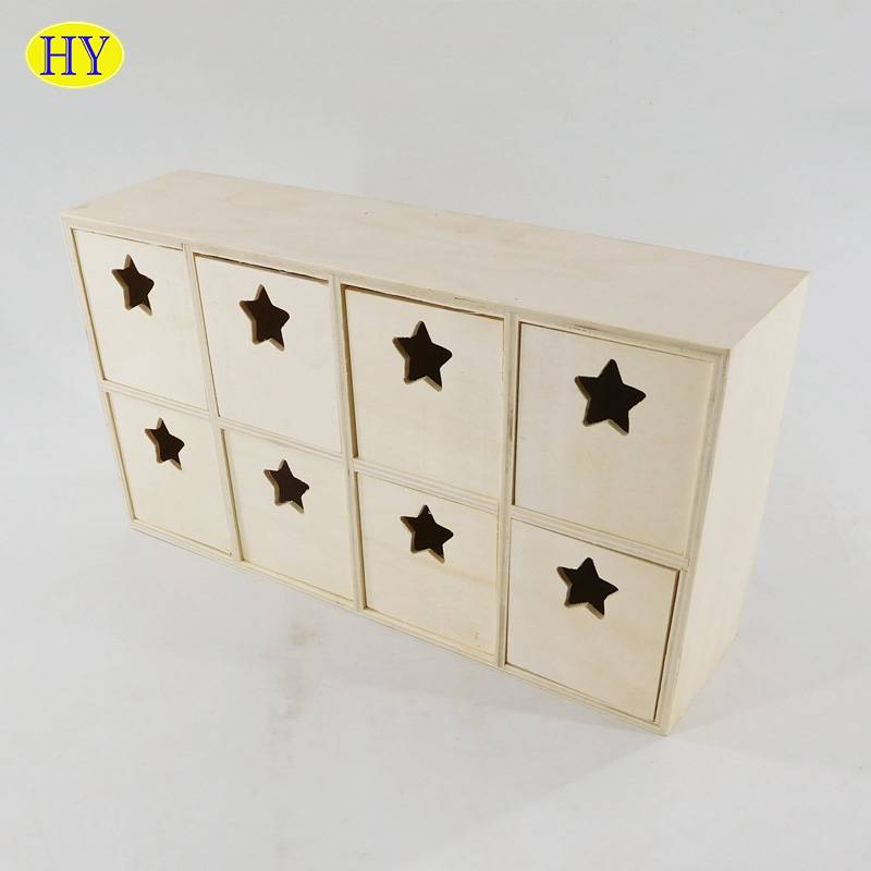 cheap natural unfinished wooden organizer with drawers on desk wholesale