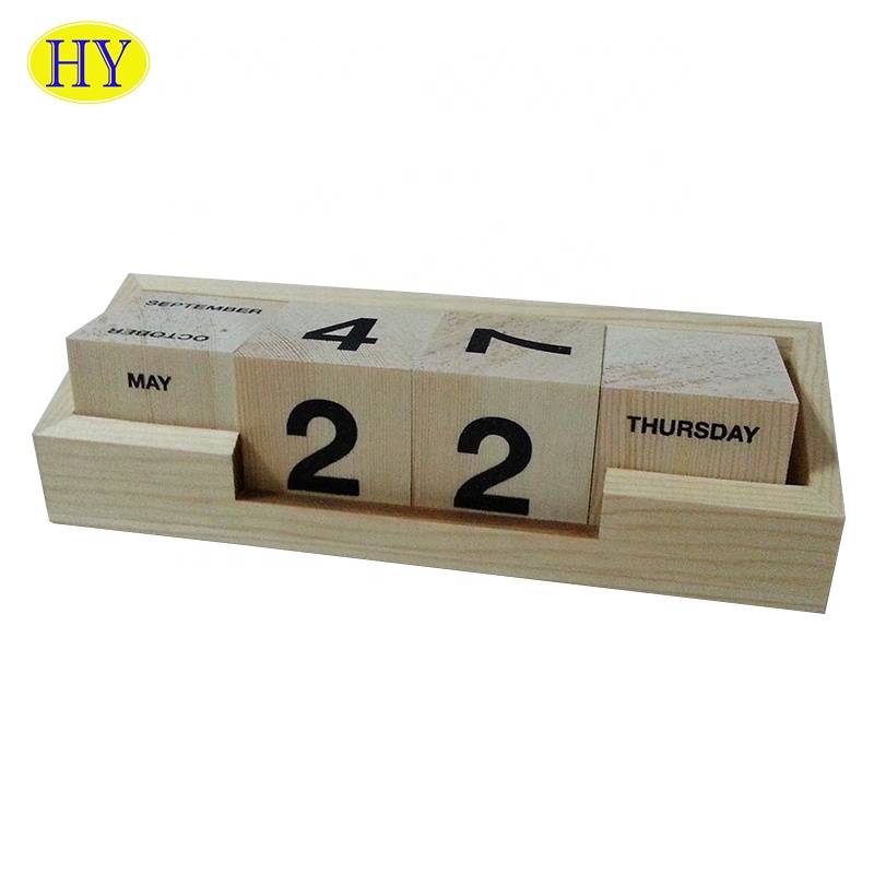 Customizable wholesale wood decoration items custom calendar wooden calander