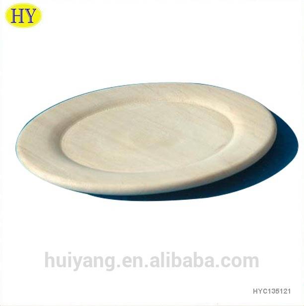 Rapid Delivery for Round Wooden Tray - LFGB Custom Carved Food Safe Wood Plate Wholesale – Huiyang