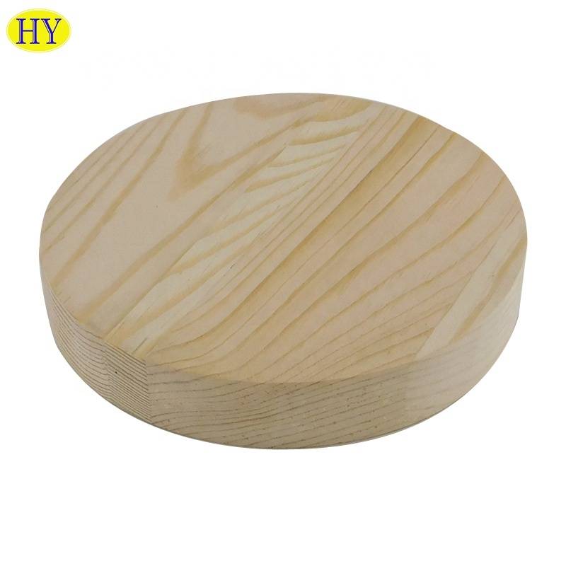 Cheap natural color round design wooden tray  wholesale