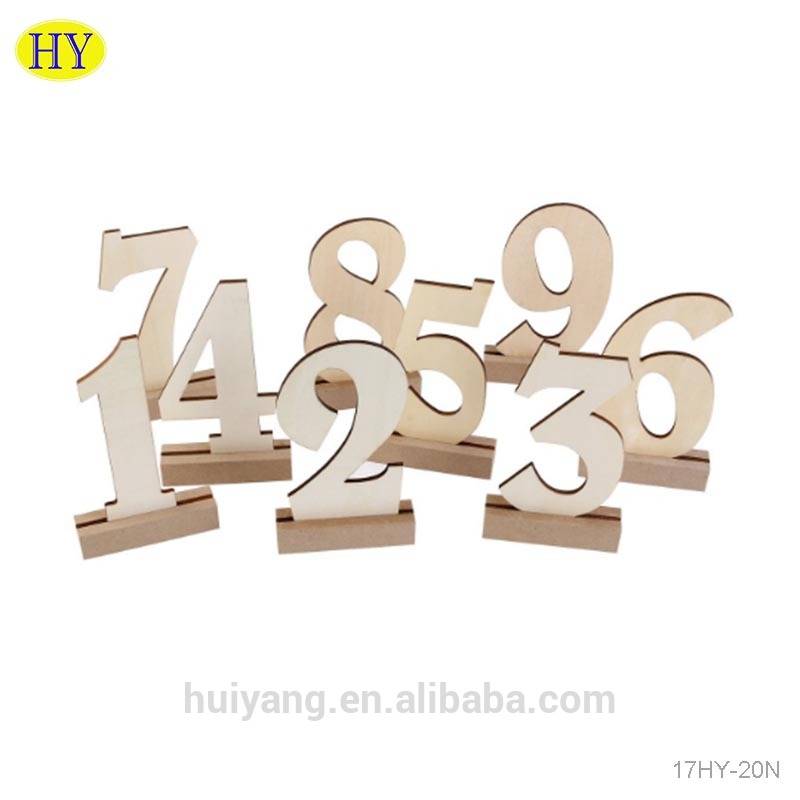 1-20 Unfinished wood table number stand for wedding Featured Image