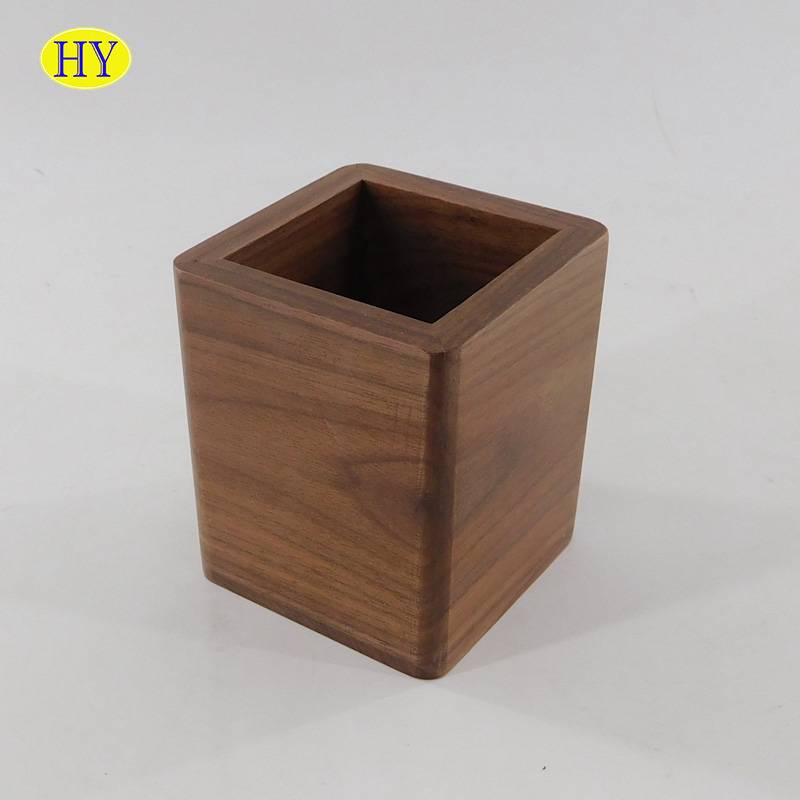 custom walnut wood pen box organizer on desktop wholesale