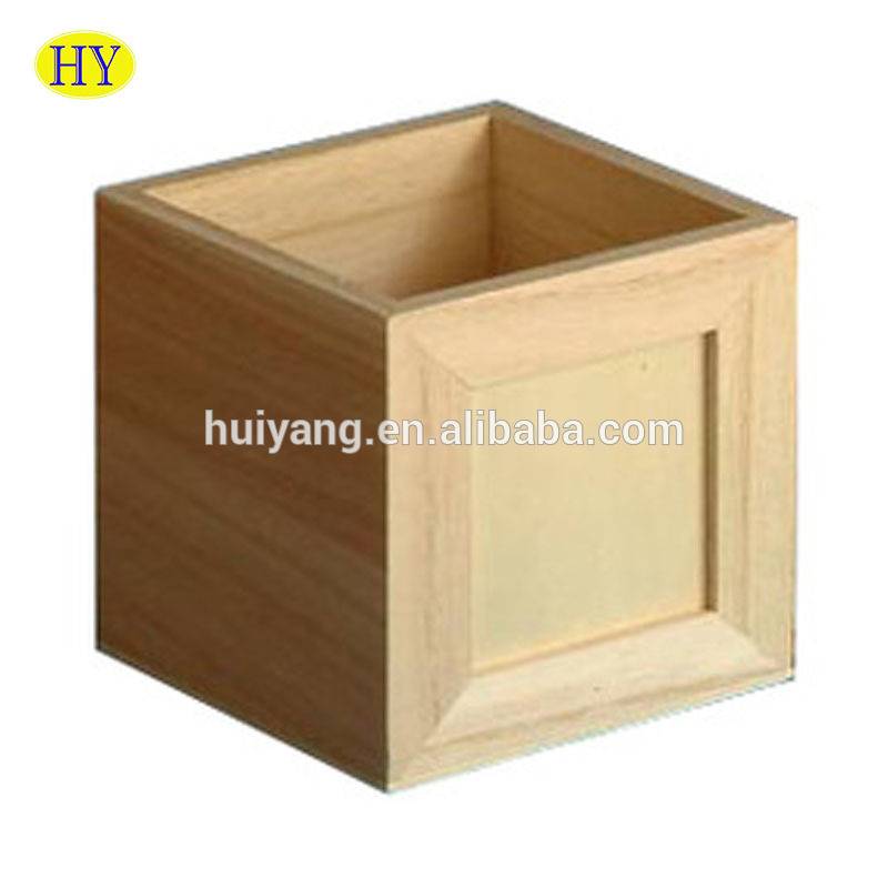 Discount Price Wooden Crate With Wheels - Custom Natural Wooden Pen Holder with Photo Frame Wholesale – Huiyang