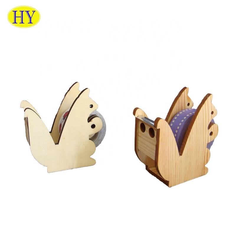 Cheap Discount Wood Plate Product Factory - Decorative tape dispenser tape seat desk wooden tape dispenser – Huiyang