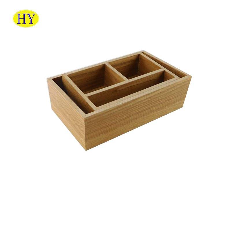 Office Desktop Organizer Wood Holder with Compartment