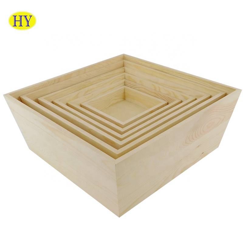 custom cheap square style style wooden tray  wholesale