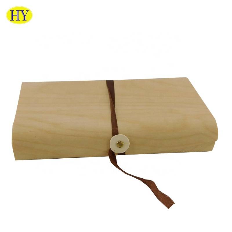 High grade printing LOGO  flat elliptical luxury wooden veneer box