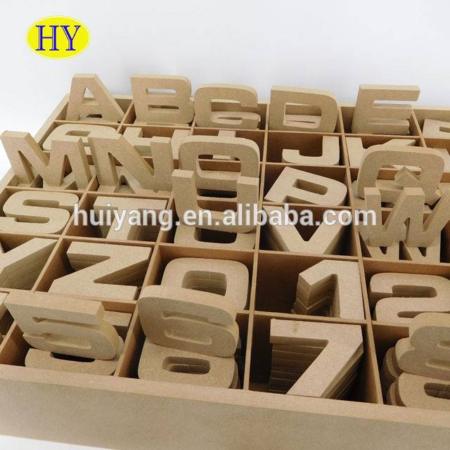 Cheap Unfinished Wooden Letter and Number Set with Box Wholesale