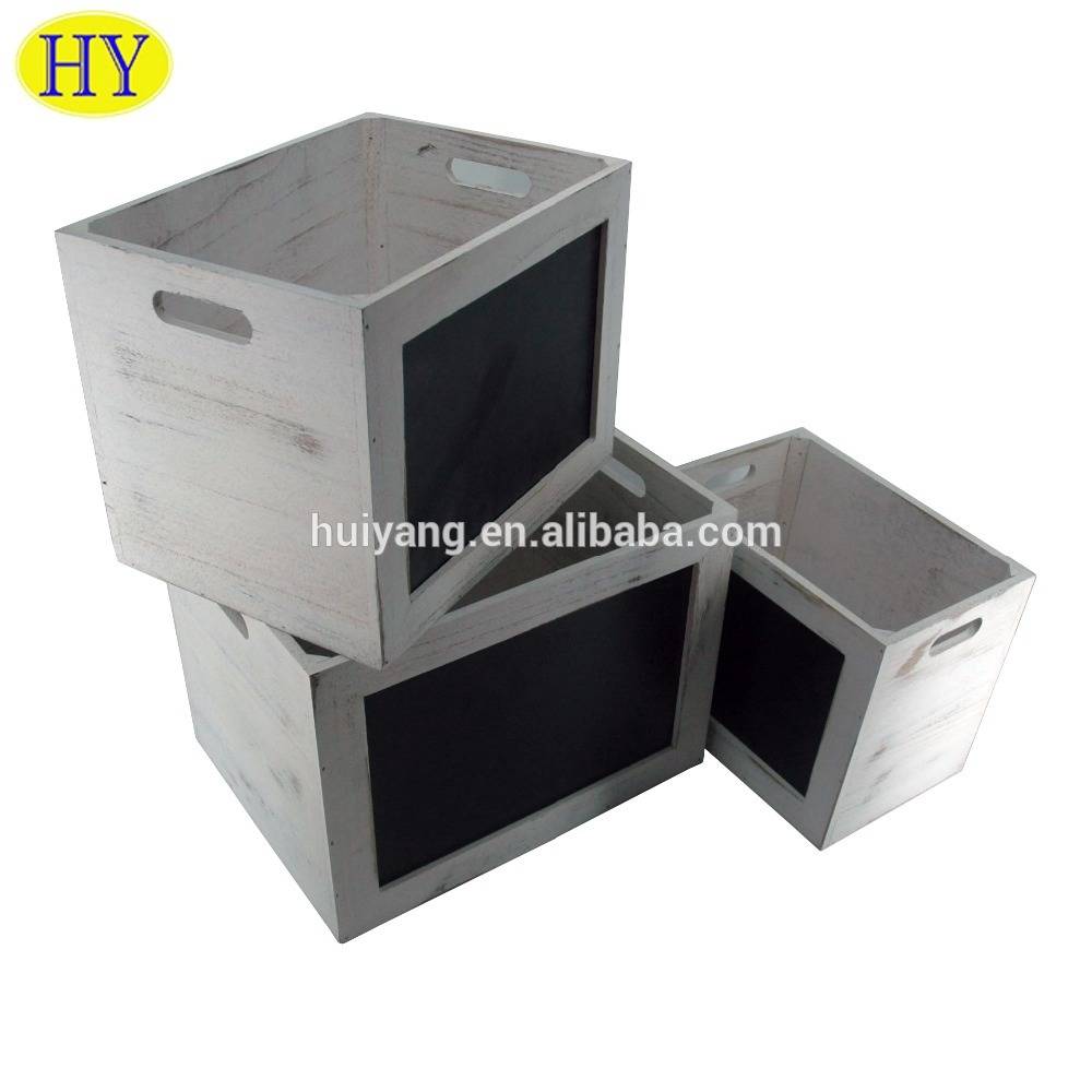 China Wholesale Wooden Craft Crates Product Factory - Custom Distressed Wooden Storage Crate Box for sale – Huiyang