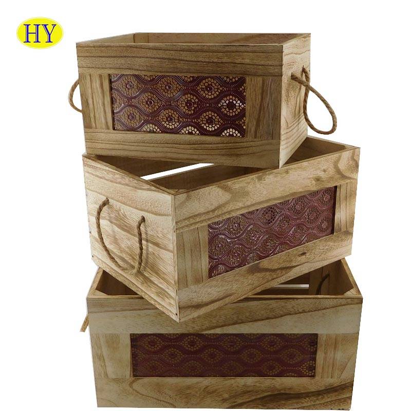Wholesale Custom Wooden Fruit Vegetable wood crate unfinished
