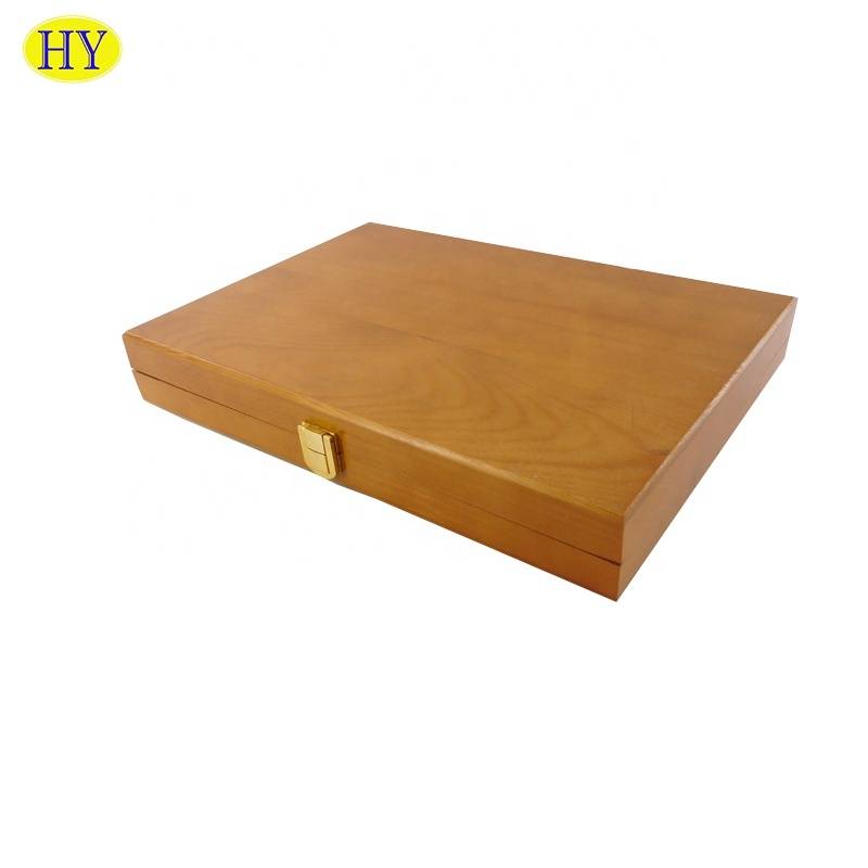 China Wholesale Unfinished Jewelry Box Manufacturers Suppliers - Hot brown color wooden factory mini rectangle wooden box wholesale – Huiyang