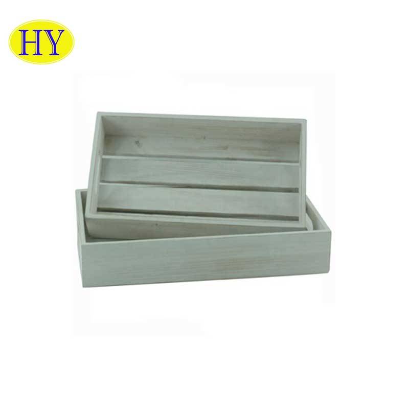 PriceList for Large Keepsake Storage Box - Wholesale Whitewash Distressed Food Safe Serving Custom Wood Tray – Huiyang
