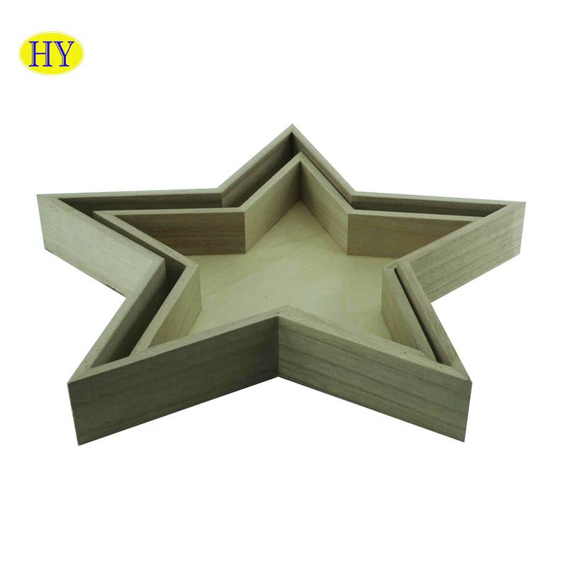 new custom unfinished star shaped wooden serving tray wholesale
