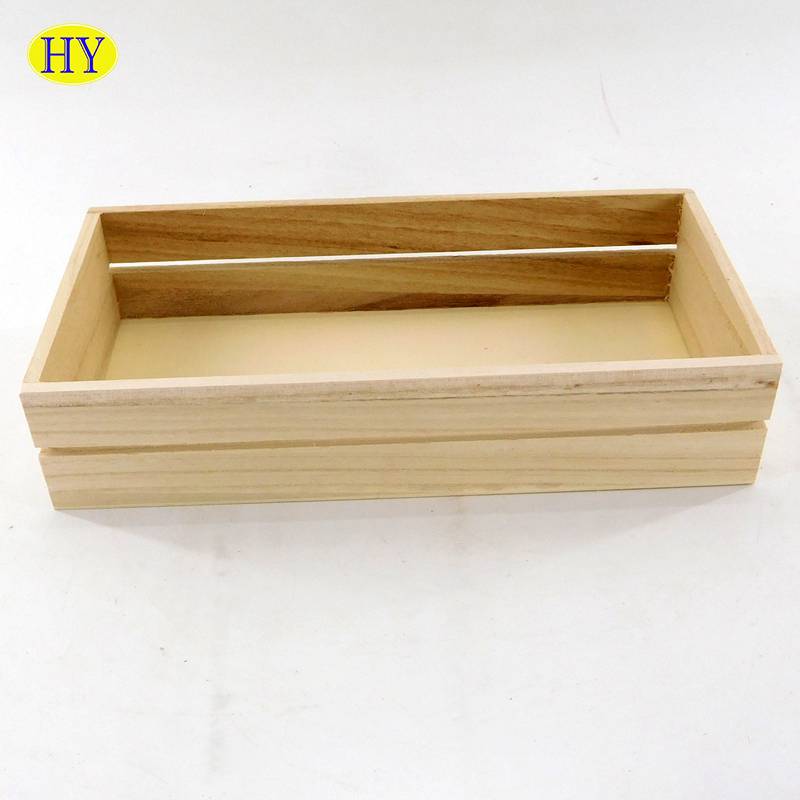 custom natural unfinished wooden tray organizer on desktop wholesale