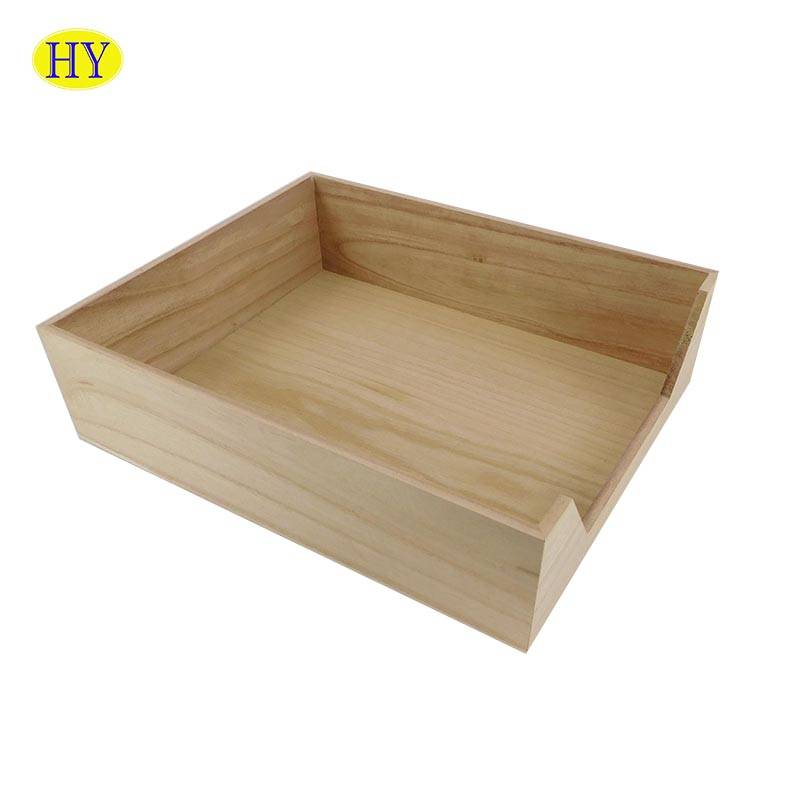 Quality Inspection for Wooden Tea Light Candle Holders - Wholesale Unfinished Paulownia Wood Filing Tray – Huiyang