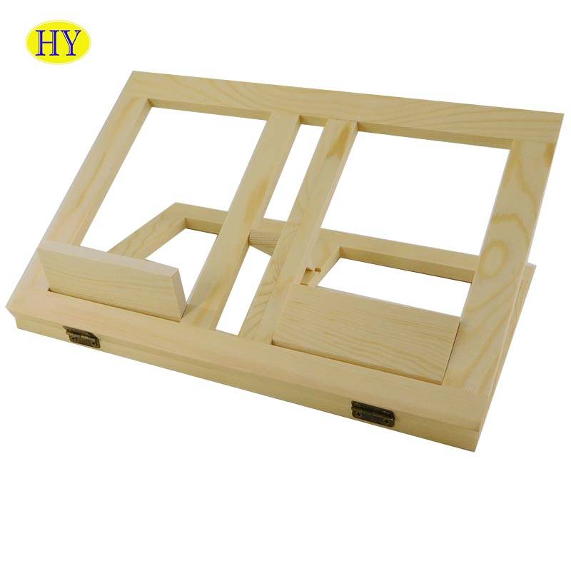 China Wholesale Small Wooden Cabinet Products Factories - Unfinished Wood Adjustable Kitchen Cook Book Holder Reading Stand – Huiyang