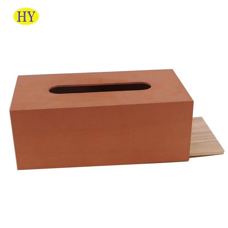China Wholesale Black Wooden Box Manufacturers Suppliers - Wholesale Cheap Wood Tissue Box With Sliding Lid Bottom – Huiyang