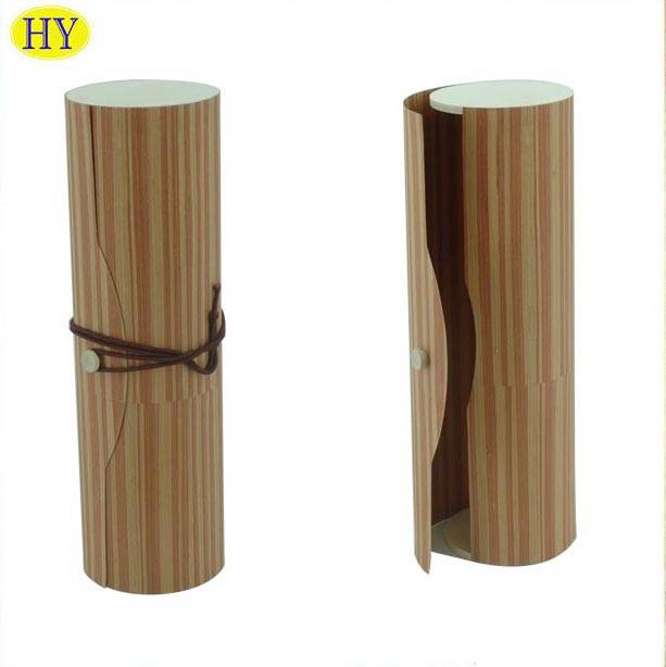 custom unfinished birch cylinder wood wine box